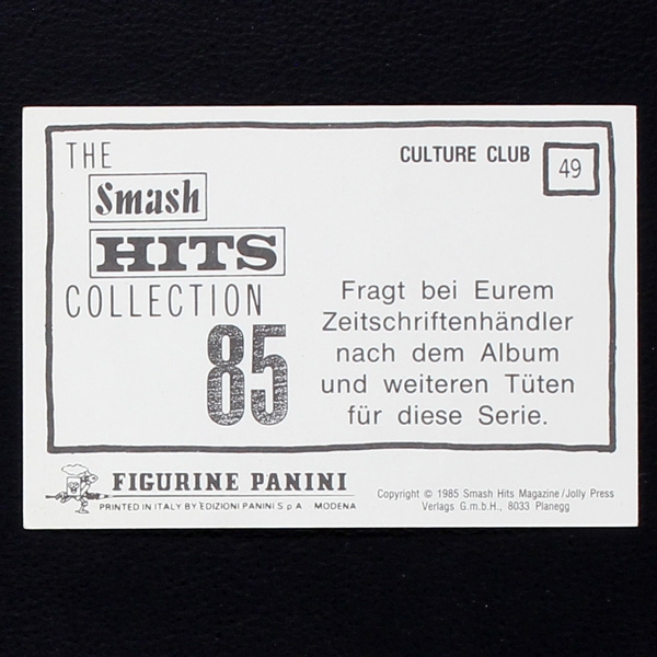Culture Club Panini Sticker No. 49 - Smash Hits 85