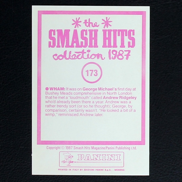 Wham Panini Sticker No. 173 - Smash Hits 87