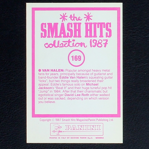 Van Halen Panini Sticker No. 169 - Smash Hits 87