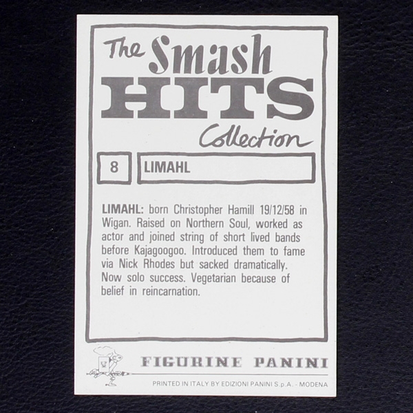 Limahl Panini Sticker No. 8 - Smash Hits 85