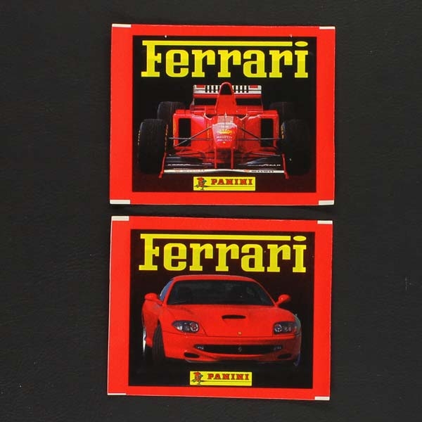 Ferrari 1997 Panini Sticker Tüte 2 seltene Shell Varianten