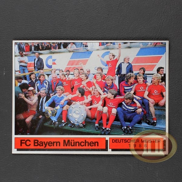 Bayern München Fußball 86 extra Sticker Deutscher Meister