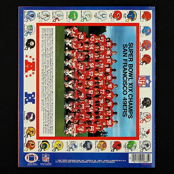 Football NFL 1985 Topps sticker album complete