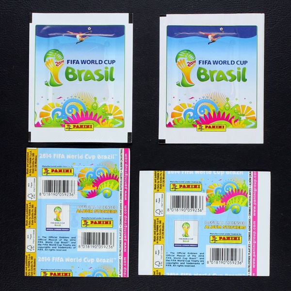 Brasil 2014 Panini sticker bags 2 Belgian variants