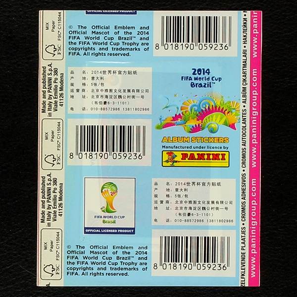 Brasil 2014 Panini Sticker Tüte - China Version