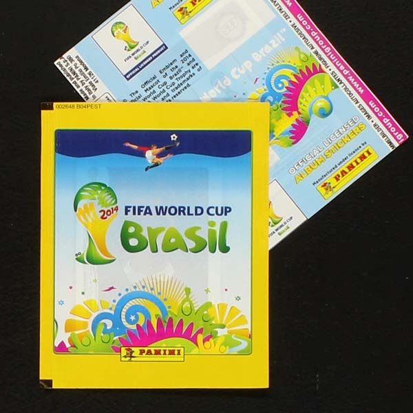 Brasil 2014 Panini Sticker Tüte deutsche Variante ohne Barcode