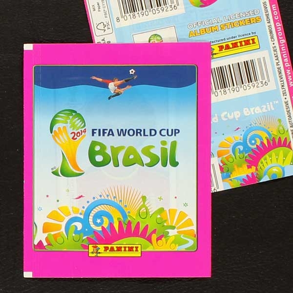 Brasil 2014 Panini Sticker Tüte pink Variante