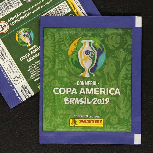 Copa America Brasil 2019 Panini Sticker Tüte Brasil Variante blau