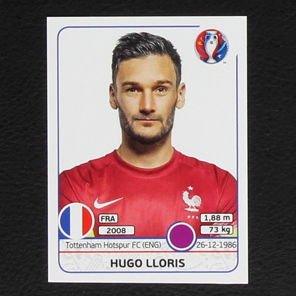 Hugo Lloris Panini Sticker No. 17 - Euro 2016