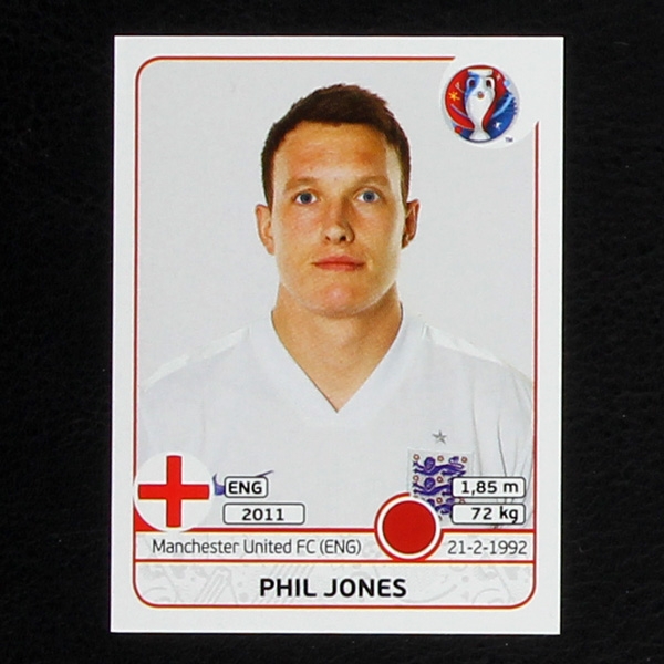 Phil Jones Panini Sticker No. 132 - Euro 2016