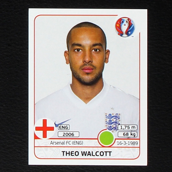 Theo Walcott Panini Sticker No. 143 - Euro 2016