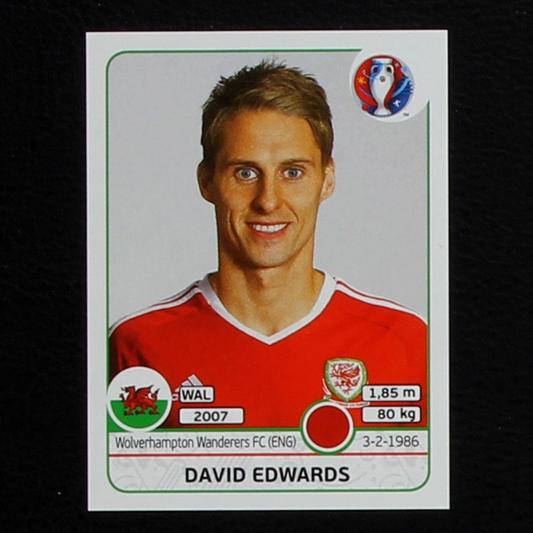 David Edwards Panini Sticker No. 184 - Euro 2016