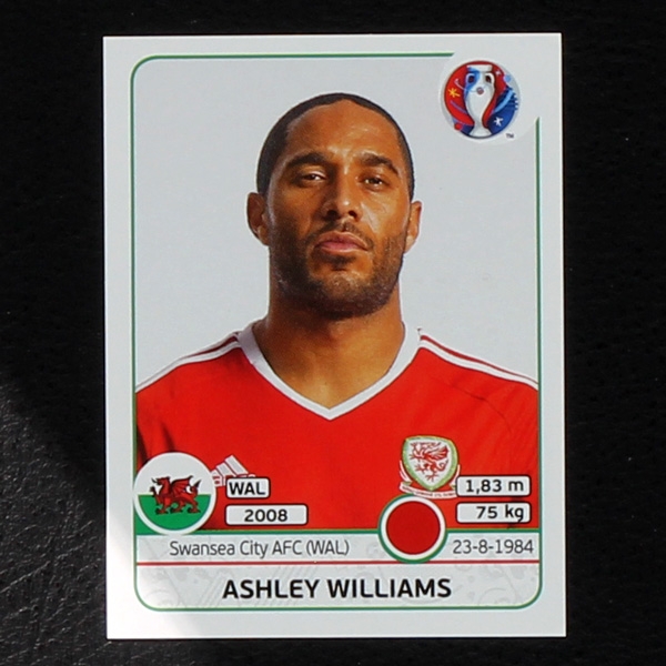 Ashley Williams Panini Sticker No. 182 - Euro 2016