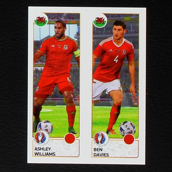 A.Williams - Davies Panini Sticker No. 203 - Euro 2016