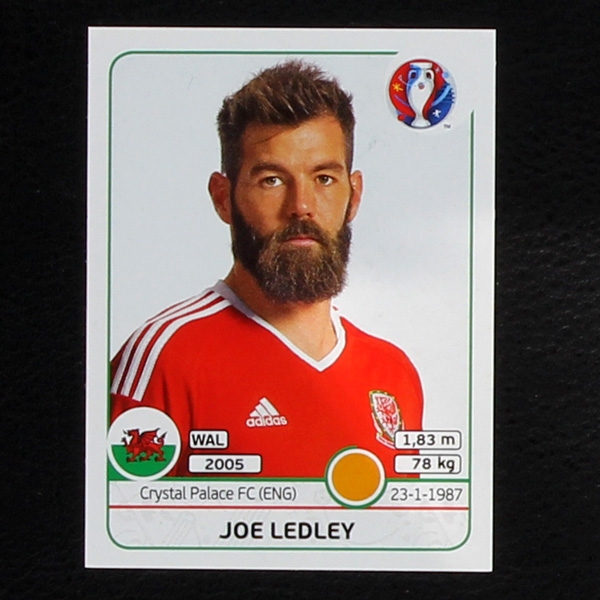 Joe Ledley Panini Sticker No. 192 - Euro 2016