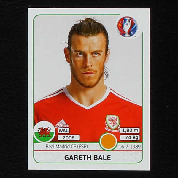 Gareth Bale Panini Sticker No. 195 - Euro 2016