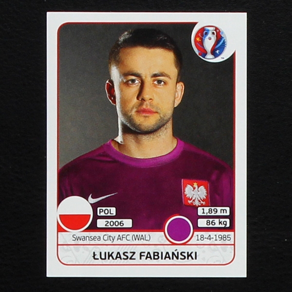 Lukasz Fabianski Panini Sticker No. 293 - Euro 2016