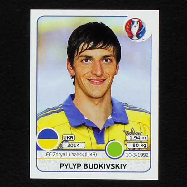 Pylyp Budkivskiy Panini Sticker No. 290 - Euro 2016