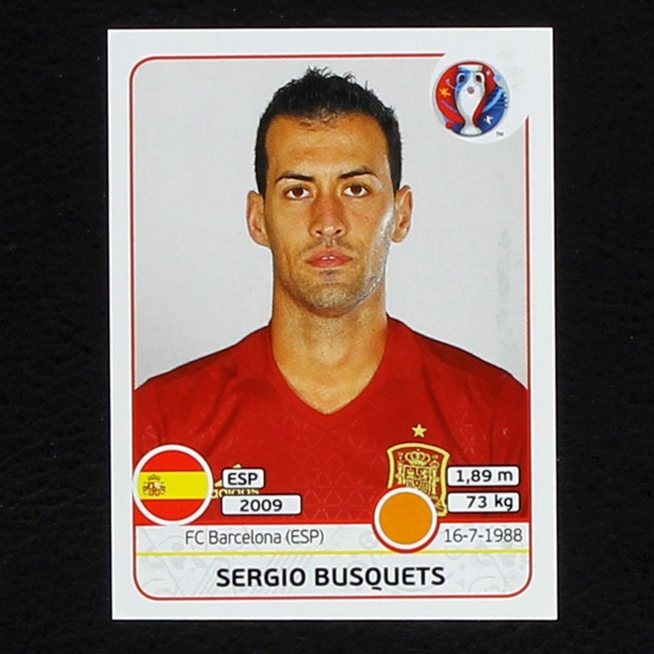 Sergio Busquets Panini Sticker No. 361 - Euro 2016