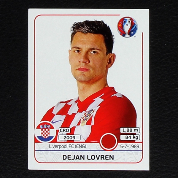 Dejan Lovren Panini Sticker No. 441 - Euro 2016