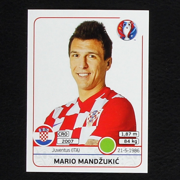 Mario Mandzukic Panini Sticker No. 456 - Euro 2016