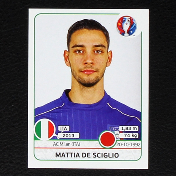 Mattia De Sciglio Panini Sticker No. 502 - Euro 2016