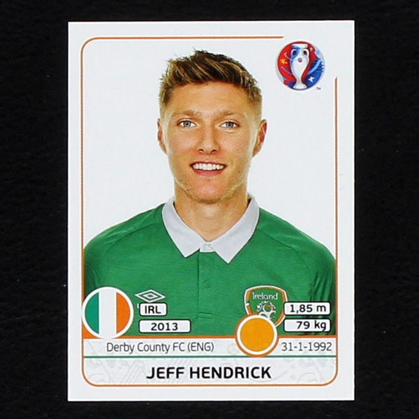 Jeff Hendrick Panini Sticker No. 526 - Euro 2016