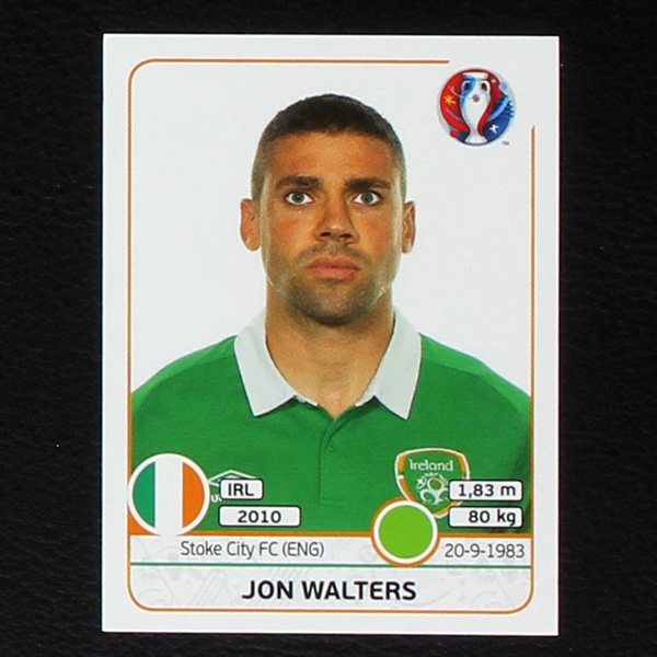 Jon Walters Panini Sticker No. 536 - Euro 2016