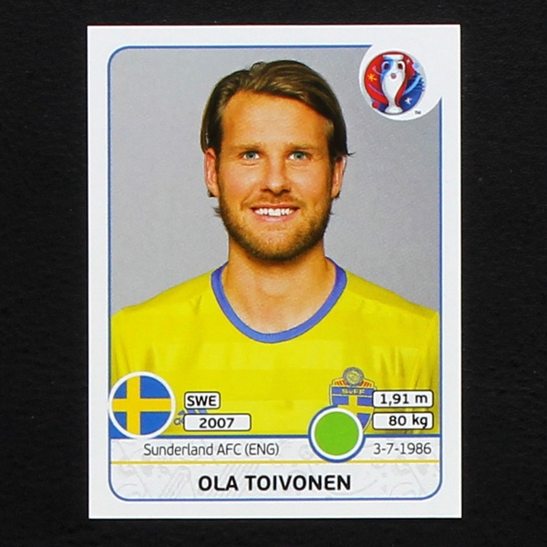 Ola Toivonen Panini Sticker No. 566 - Euro 2016