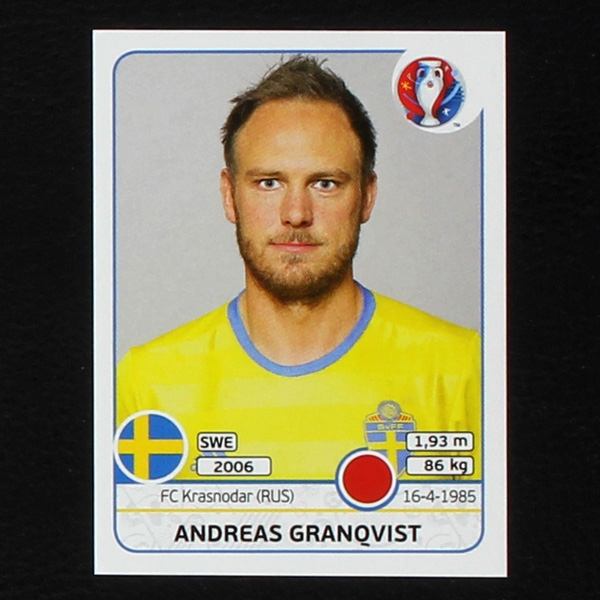 Andreas Granqvist Panini Sticker No. 552 - Euro 2016