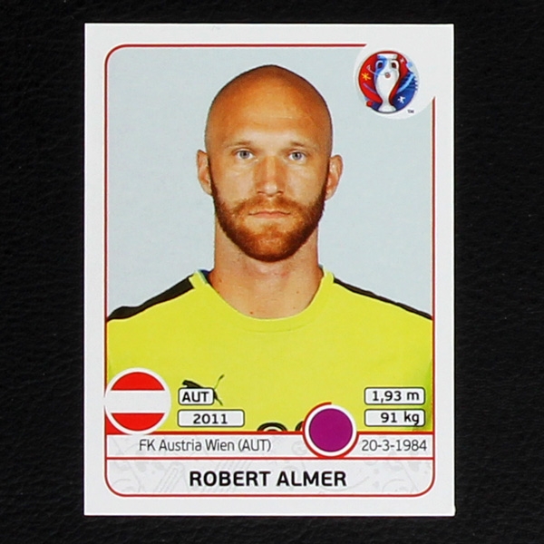 Robert Almer Panini Sticker No. 629 - Euro 2016