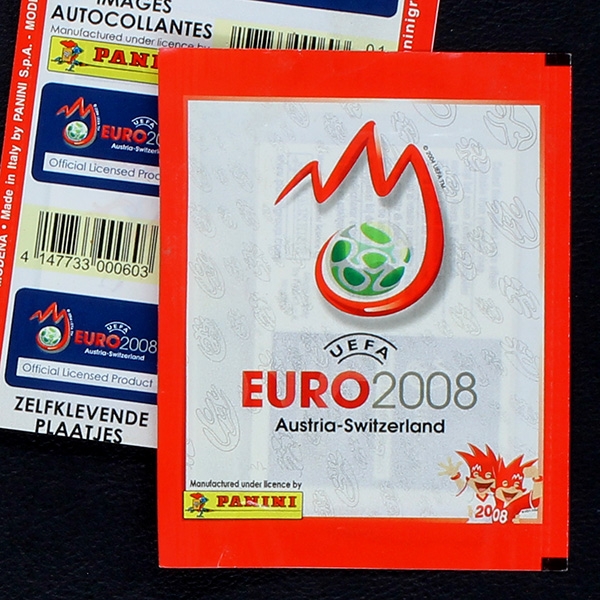 Euro 2008 Panini sticker bag yellow barcode vertical