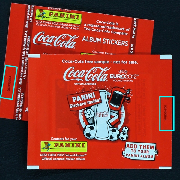 Euro 2012 Panini Tüte - englische Coca Cola Version + Nummer