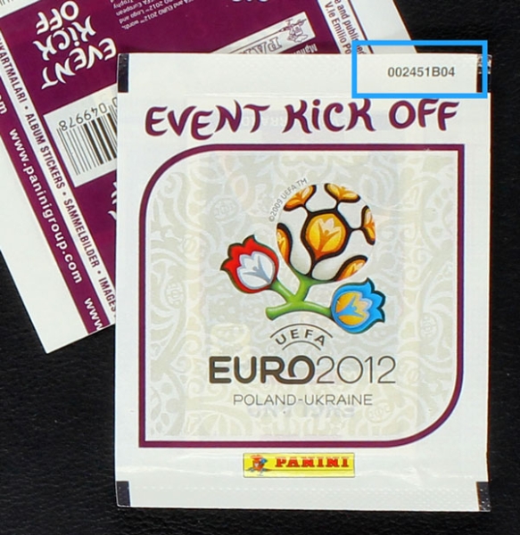 Euro 2012 Event Kick off Panini Variante Frankreich Sticker Tüte