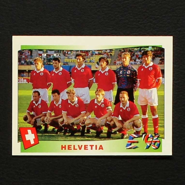 Euro 96 Nr. 056 Panini Sticker Mannschaft Helvetia