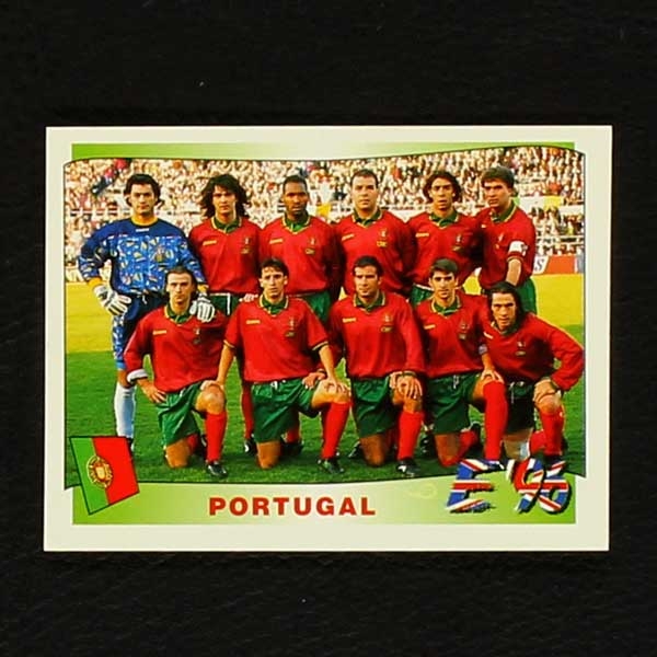 Euro 96 Nr. 296 Panini Sticker Mannschaft Portugal