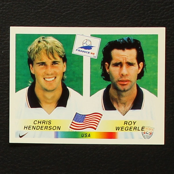 France 98 No. 414 Panini sticker Henderson - Wegerle