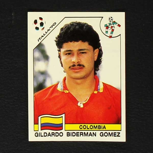 Italia 90 Nr. 290 Panini Sticker Gildardo Biderman Gomez