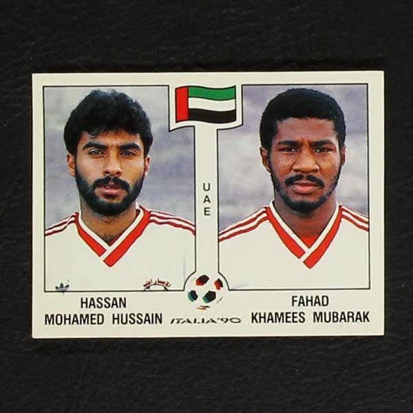 Italia 90 Nr. 313 Panini Sticker Hussain - F. Mubarak