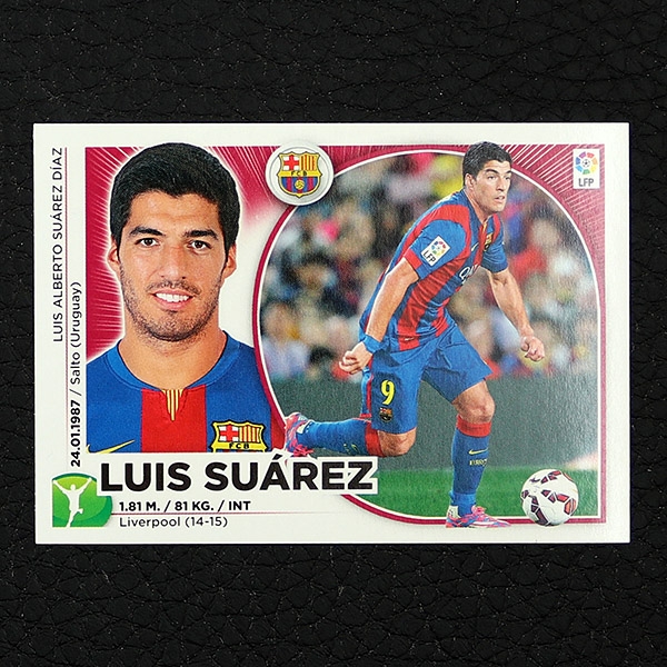 Luis Suarez Panini Sticker No. 14 - Liga 2014-15 BBVA