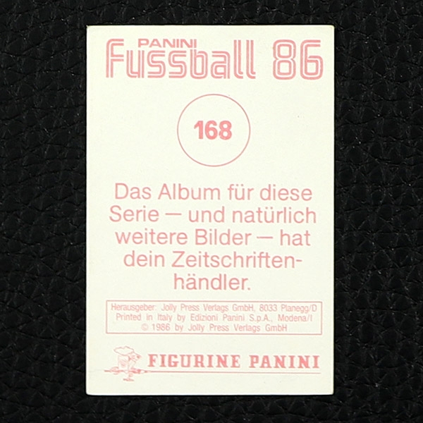 Pierre Littbarski Panini Sticker Nr. 168 - Fußball 86