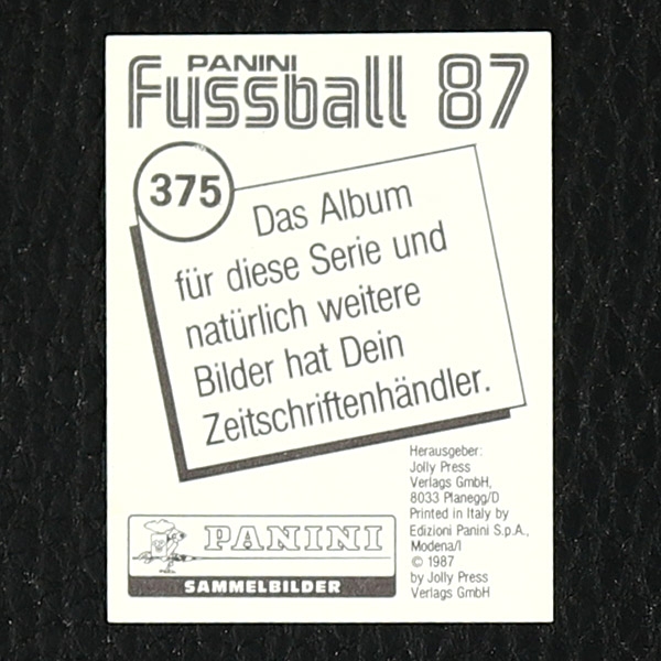 Pierre Littbarski Karikatur Panini Sticker Nr. 375 - Fußball 87