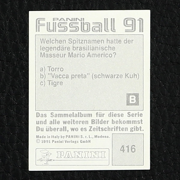 Jürgen Kohler Panini Sticker No. 416 - Fußball 91