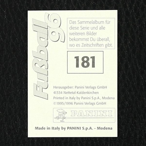 Ulf Kirsten Panini Sticker Nr. 181 - Fußball 96