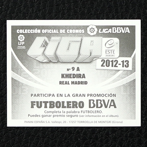 Khedira Panini Sticker Nr. 9 A - Liga 2012-13 BBVA