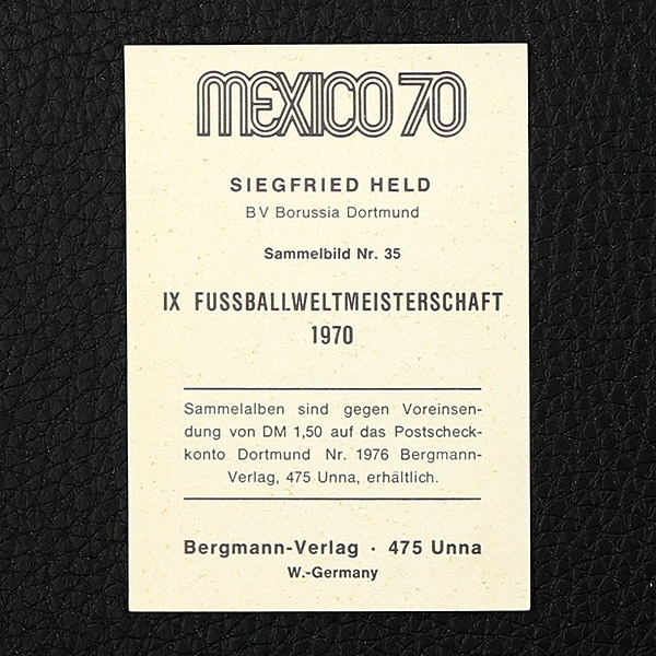 Siegfried Held Bergmann Sticker No. 35 - Mexico 70