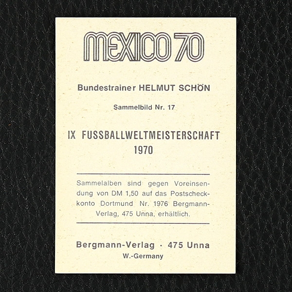 Helmut Schön Bergmann Sticker No. 17 - Mexico 70