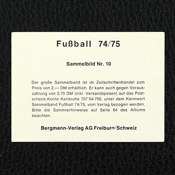 Franz Beckenbauer Bergmann Sticker No. 10 - Fußball 74/75