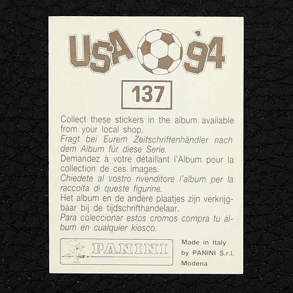 USA 94 Nr. 137 Panini Sticker Lothar Matthäus