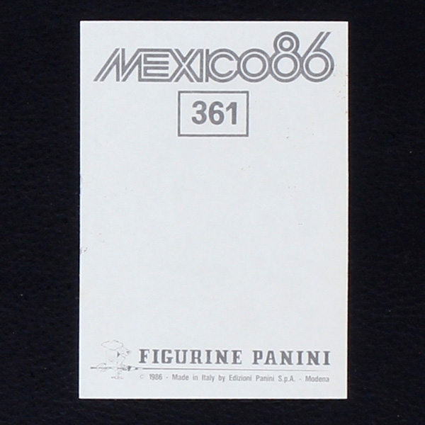 Mexico 86 No. 361 Panini sticker Michael Laudrup